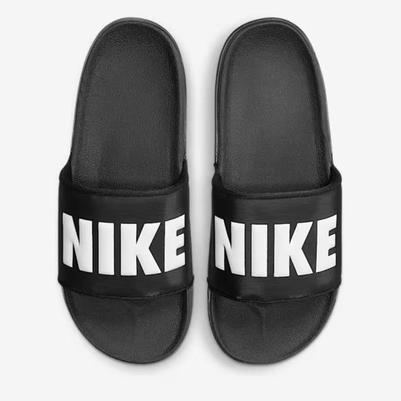 Nike Off court Slide Black White Letters NWT size 8 - Picture 4 of 5